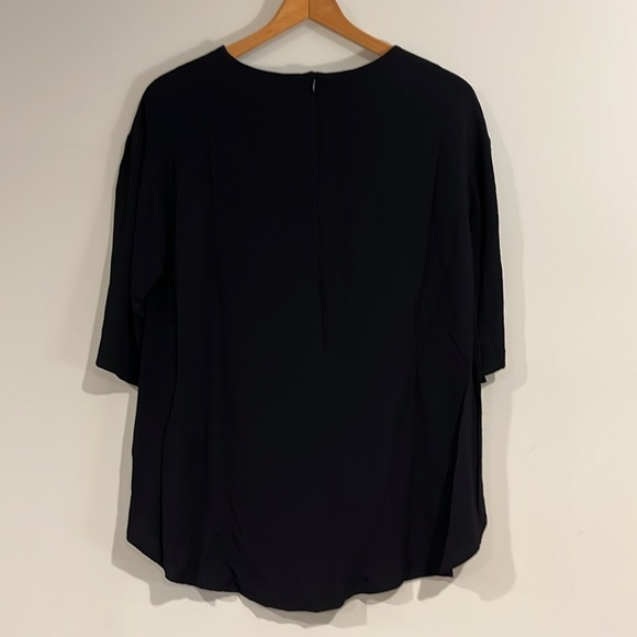 MARIMEKKO Maarie Half Sleeve Round Neck Blouse Tunic Viscose Zipper Back XS EUC - Picture 7 of 9